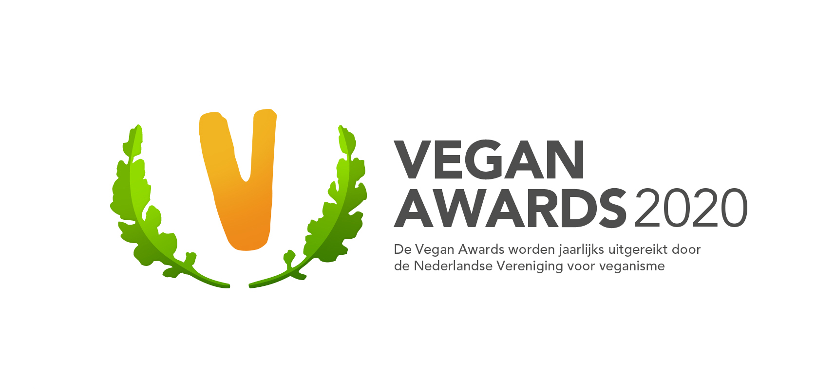 logo van de Vegan Awards 2020. De Vegan Awards worden jaarlijks uitgereikt door de NVV.