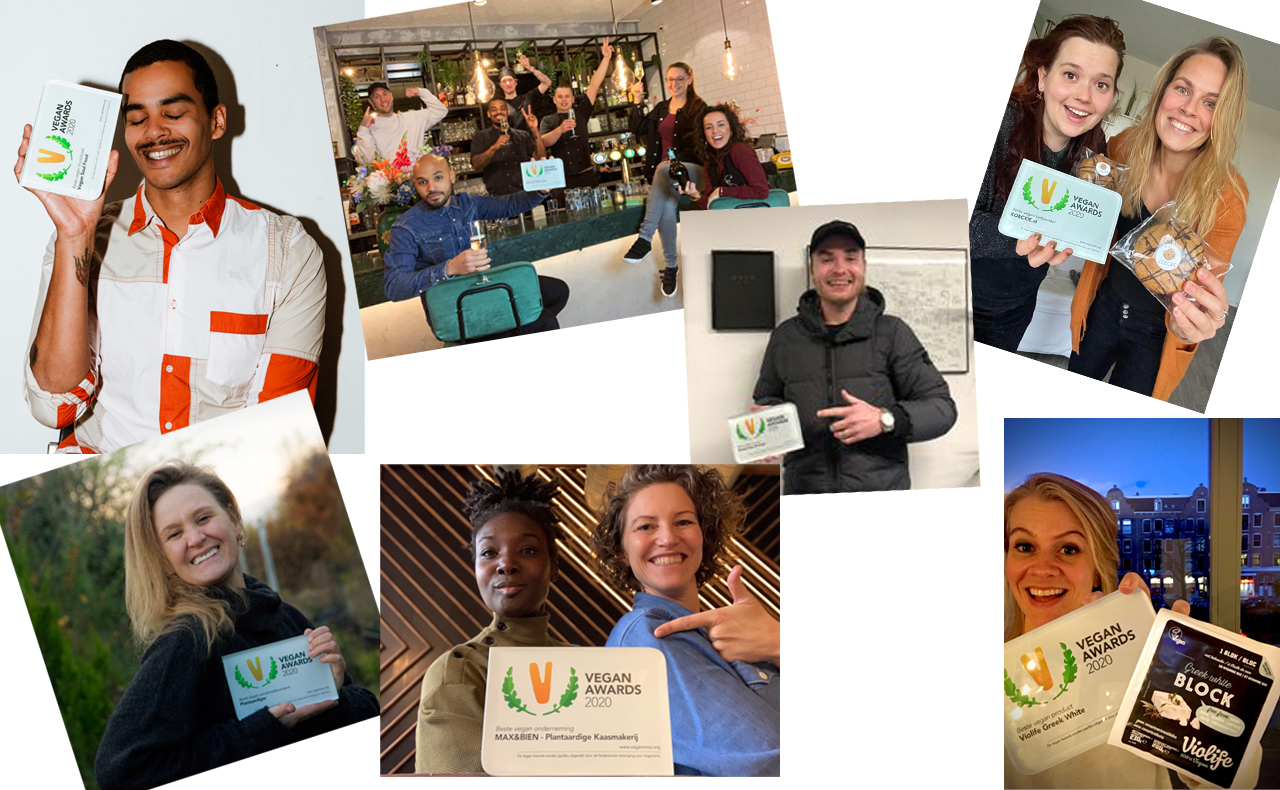 collage van de Vegan-Awards-winnaars 2020