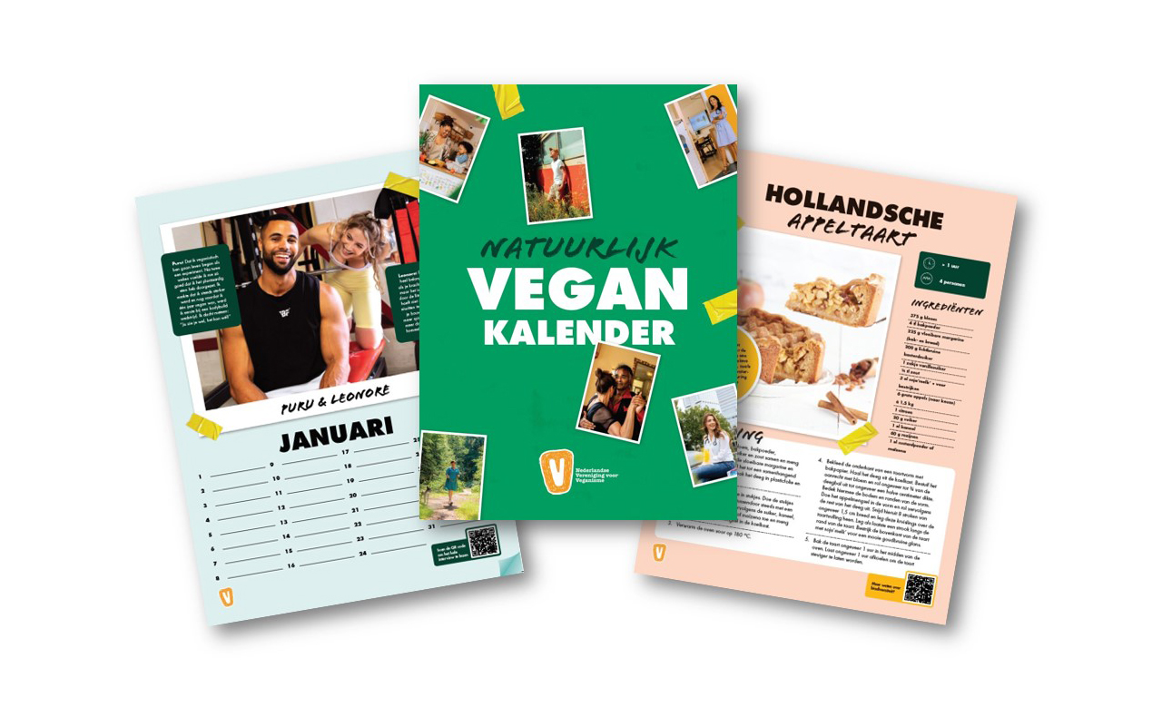 Vegan Kalender van de maand januari met een foto en recept voor Hollandsche appeltaart