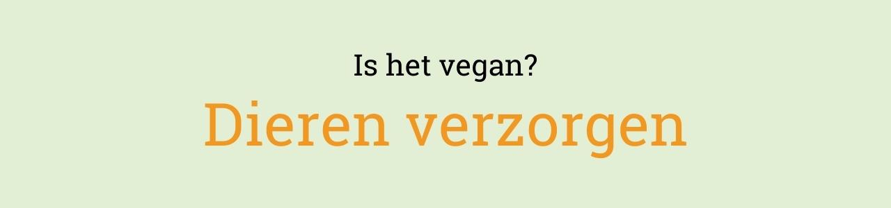 Is het vegan? Dieren verzorgen