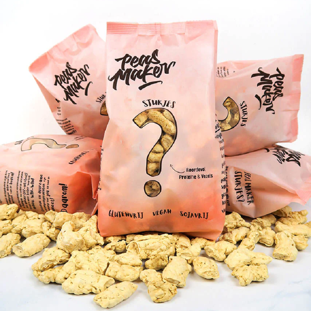Product – Peasmaker verpakkingen van Peasmakers stukjes, glutenvrij - vegan - sojavrij