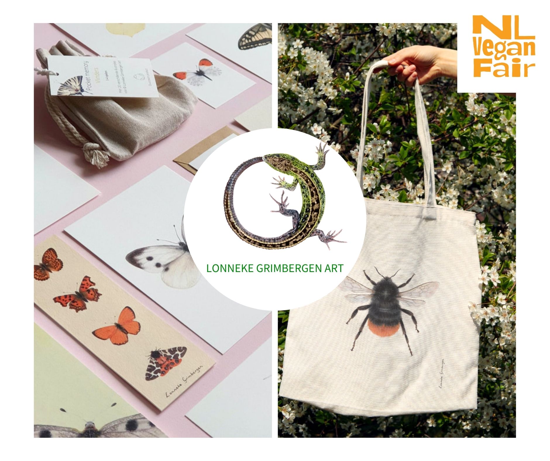 23 Lonneke grimbergen art Kaarten en tas van Lonneke Grimbergen Art