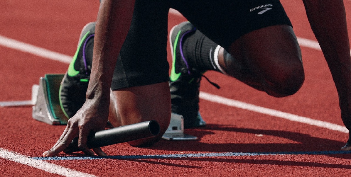 Atleet in startpositie